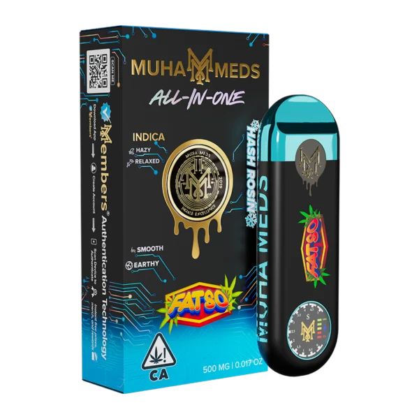 Muha Meds Fatso Hash Rosin with creamy golden solventless concentrate