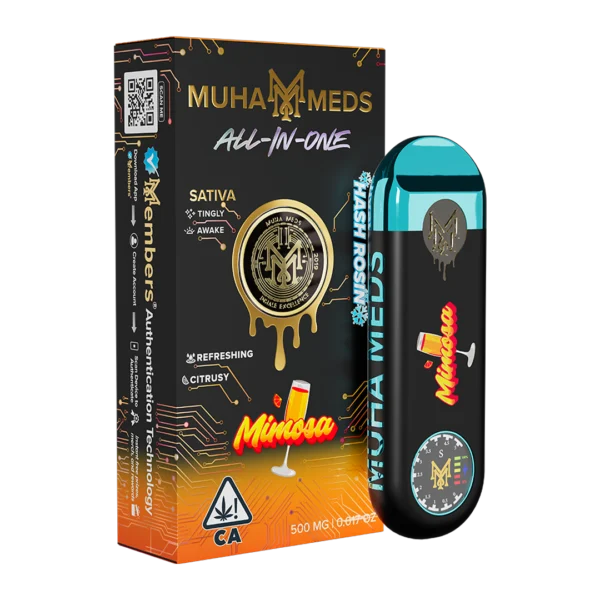 Muha Meds Mimosa Hash Rosin with golden solventless concentrate texture
